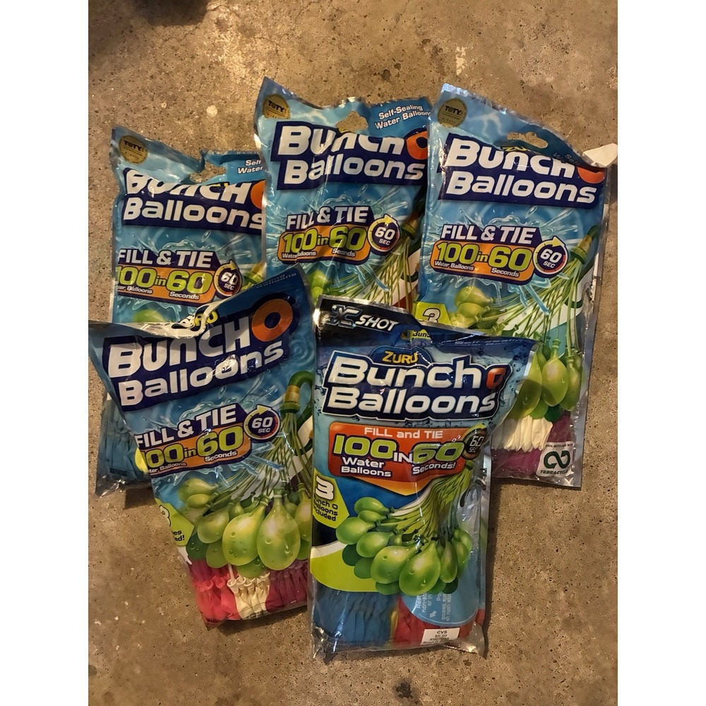 Zuru Bunch O Balloons Tropical Party Self-Sealing Water Balloons 100 Count 5Pack